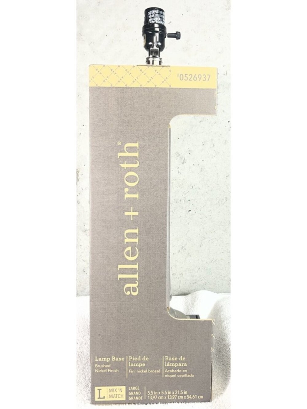 Allen + Roth Brushed Nickel 21.5” 3-Way Metal Table Lamp Base Modern Plug-In - Picture 2 of 7